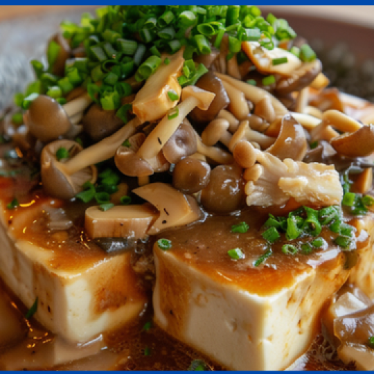 Đậu hủ non kho nấm