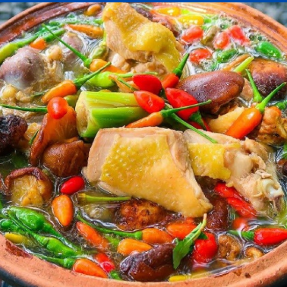  Gà tiềm ớt sim