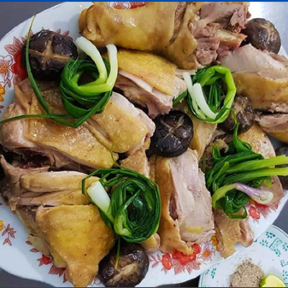 Gà hấp hành