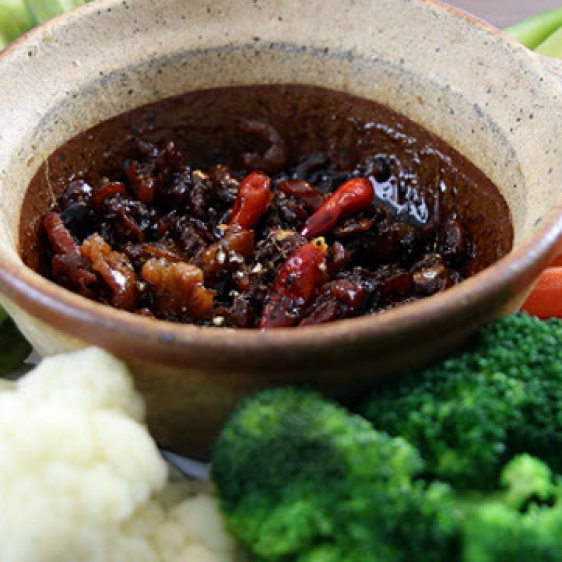 Rau luộc kho quẹt